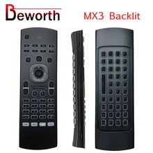 MX3 hava fare arkadan aydınlatmalı 2.4GHz RF kablosuz Mini klavye ses akıllı uzaktan kumanda IR öğrenme Android TV kutusu X96 T9 h96 A95X