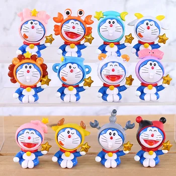 

12pcs/set Cute Doraemon 12 Constellation Movie PVC Anime Figure Party PVC Model Collection Kids Toys
