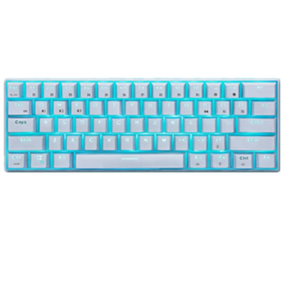 RK61 RGB мини Механическая игровая клавиатура Bluetooth USB клавиатура с подсветкой вишневая ось для окна MAC ноутбука для планшета и смартфона - Цвет: Light Blue Backlit