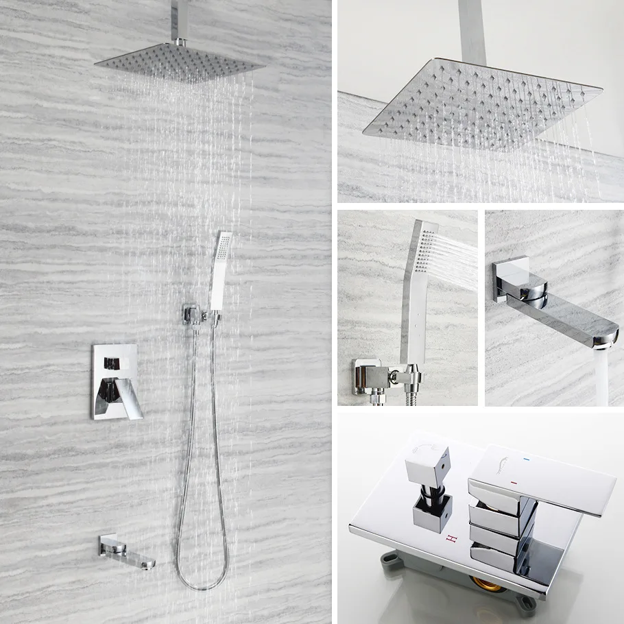 

Concealed Shower Set Hotel Square 8-Inch Stainless Steel Top Spray Shower Nozzle Manufacturers Direct Selling AL1020