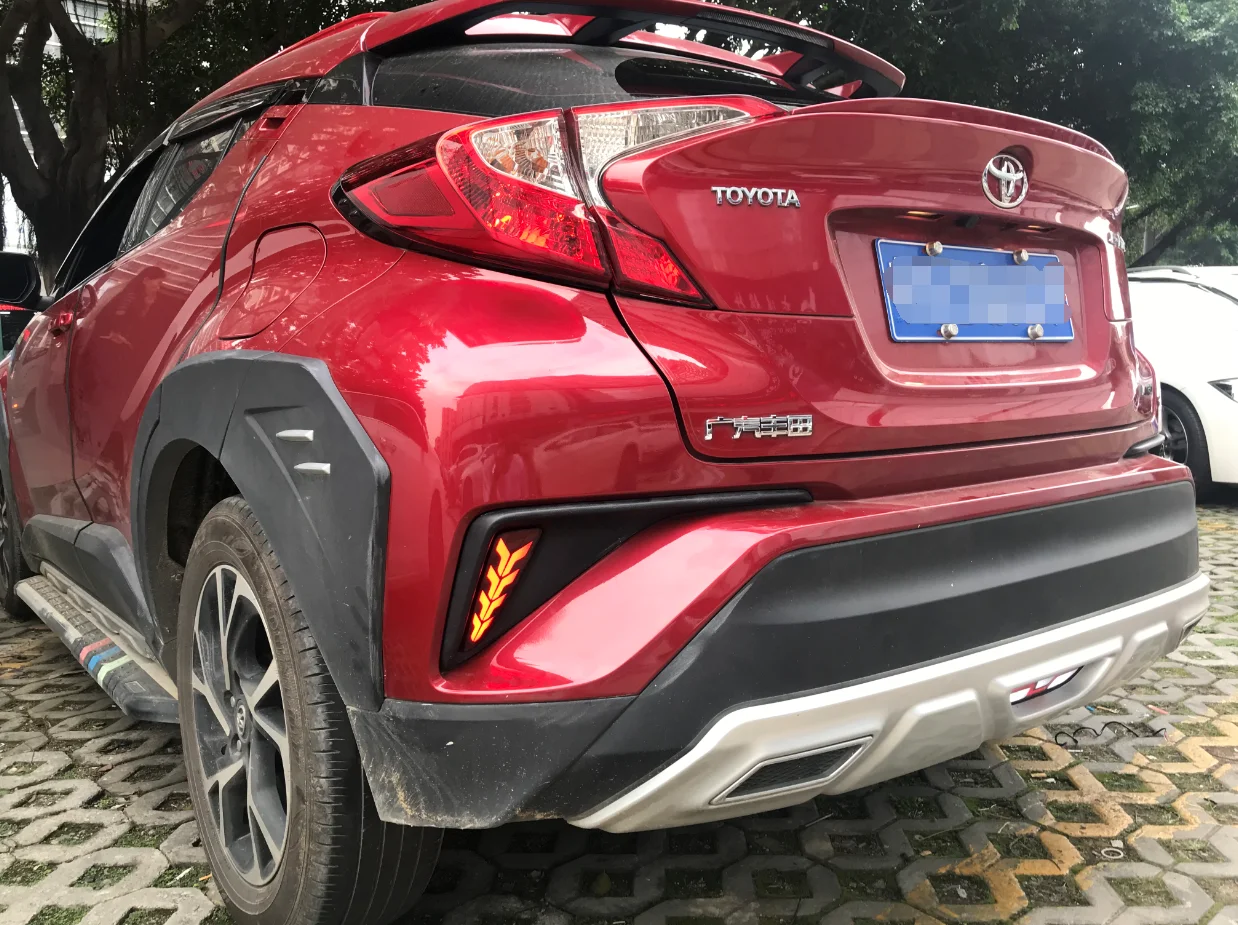 2-в-1 funcntions светодиодный задний бампер отражатель светильник для Toyota CHR-, как 3D светодиодный светильник бар вождения светильник s& красный тормозной светильник