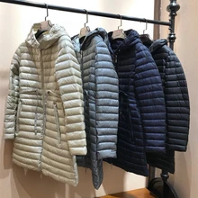 

High Quality Women Fashion Light and Warm Down Jackets Winter Hooded Zipper Waist Adjustable Long Down Coats Casual Clothes