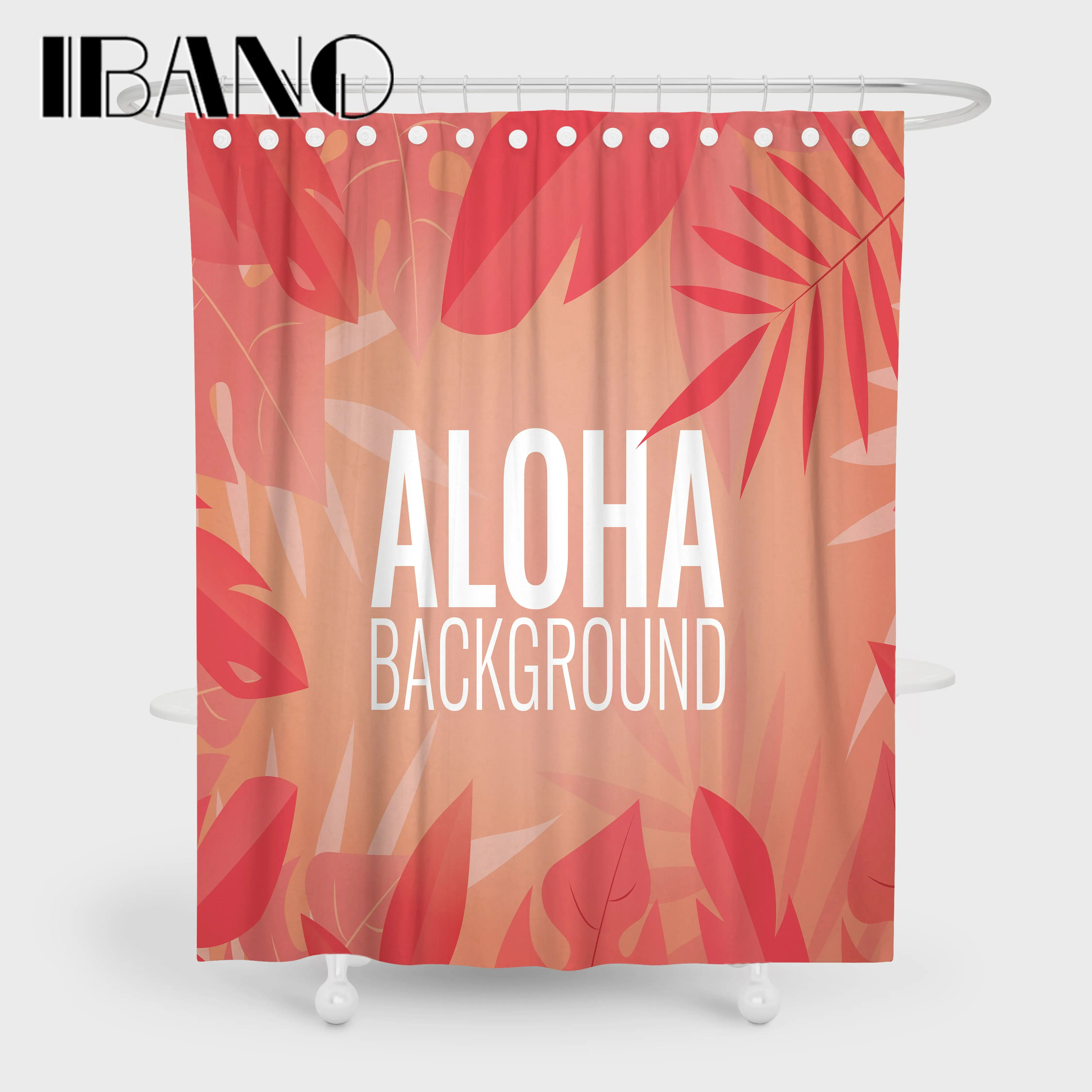 IBANO Aloha занавеска для душа Водонепроницаемая полиэфирная ткань занавеска для ванной комнаты декорированная 12 шт. Пластиковые Крючки