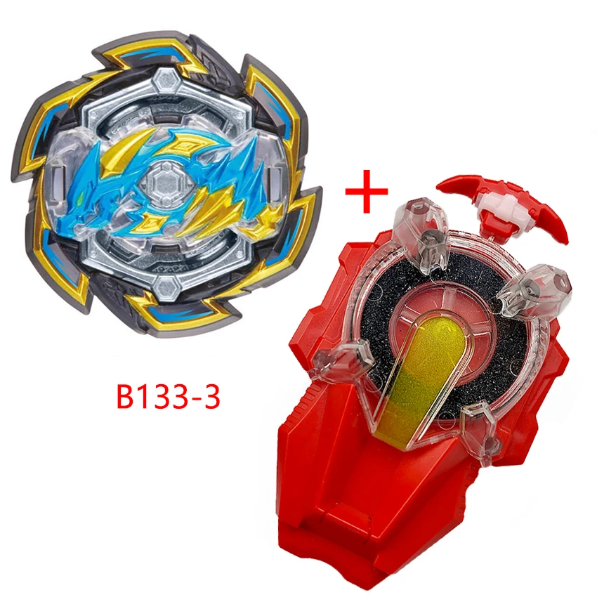133-3beyblade+火石红黑发射器