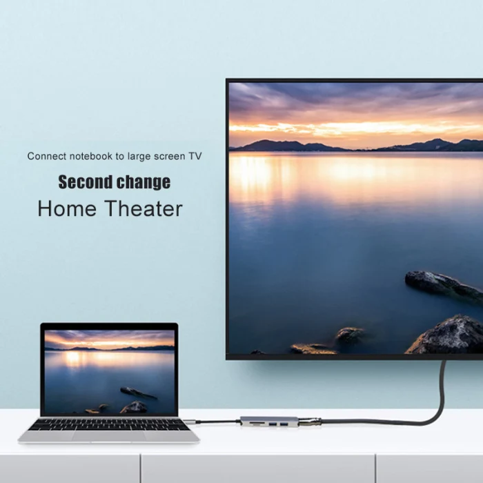 USB-C концентратор HDMI адаптер 5 в 1 ключ usb type-C к HDMI кардридер 2 порта VH99