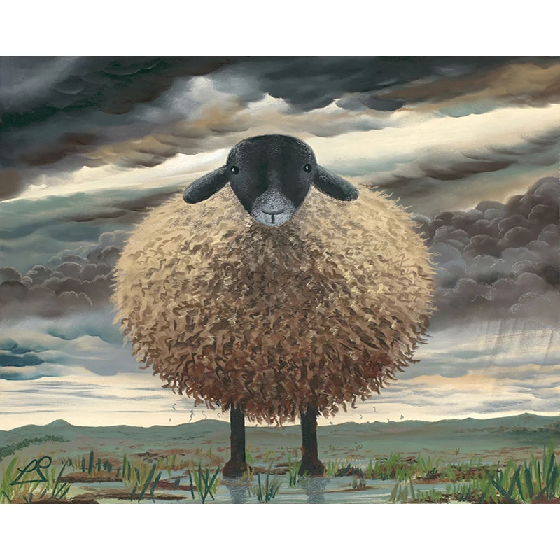 пейзаж с овечками. овцы живопись. овечки. баран живопись. кевин слоан сша художник картины.
