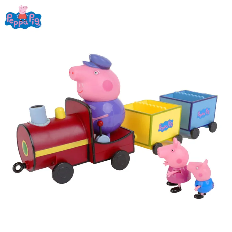 Peppa Pig Grandpa's train DiY Model George Family Anime PVC Action Figure Toys for Kids Birthday Christmas Gift | Игрушки и хобби