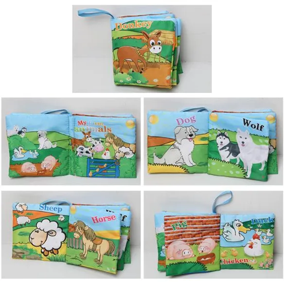 BS0203 Farm Animal Детские игрушки, детские книги для раннего развития, тканевые книги для детей, Обучающие Развивающие книги, хвосты животных, динозавры SZ04 - Цвет: BS0203 Farm Animal