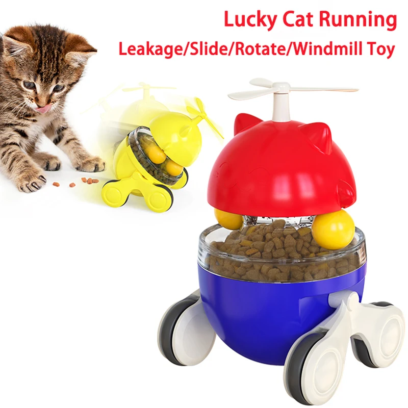 Interactive Toys For Cats Windmill Balance Car Cat Chasing Toy With
