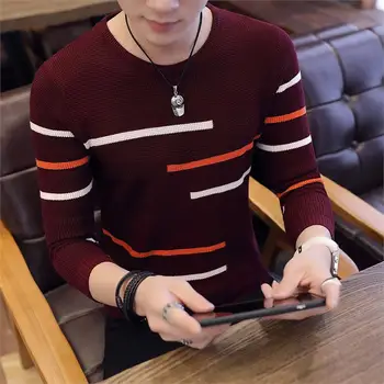

OLOEY Free Shipping Autumn new models round neck long-sleeved men's sweater pullover thin coat Men's Clothing Sweaters