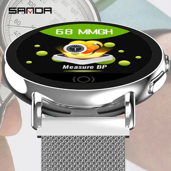 

Sanda T7 Women Smart Spanish Languages Wristwatch Male Business Russian Reminder Heart Rate Calorie Step Clock For Iphone Huawei