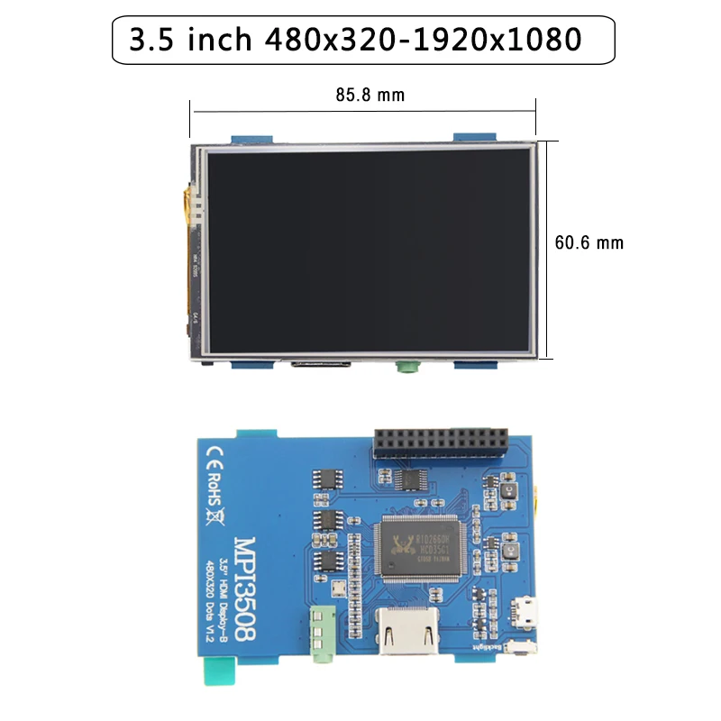4 дюйма 3,5 дюйма Raspberry Pi 4 сенсорный экран 800x480 ips подсветка Отрегулируйте ЖК-дисплей с аудио для Raspberry Pi 4B/3B+/3B PC