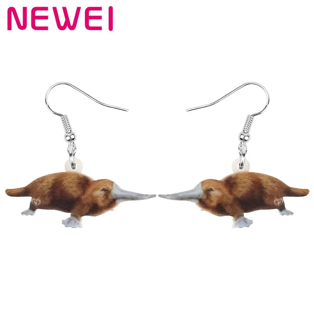 Newei акриловый Австралия Platypus &quotУтиный нос серьги животных из фионита