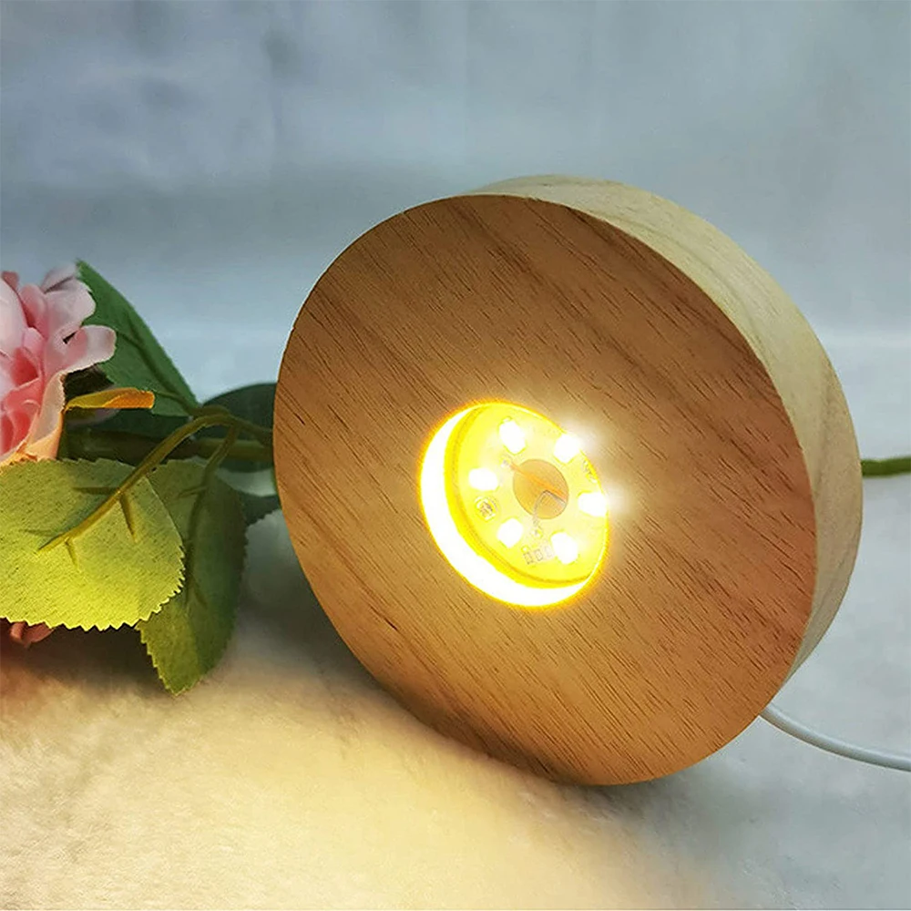 Wood Light Base Rechargeable Remote Control Wooden LED Light Rotating Display Stand Lamp Holder Lamp Base Art Ornament led lights decorative lights rotating display stand lamp base led lamp base