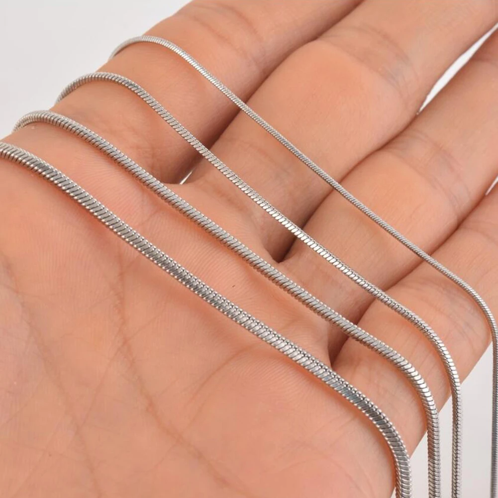 メンズ5 mm、スターリングシルバーラウンドソリッドスネークチェーン 