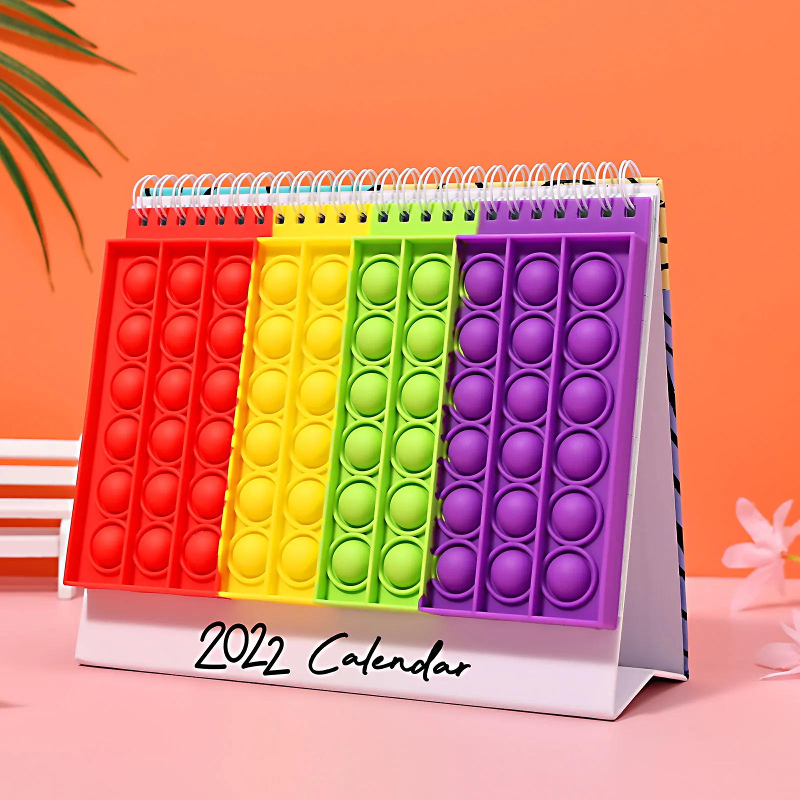 New Caderno Desk Calendar Pop its Notebook Bubble Fingertip Silicone Case Notepad Student Decompression Stationery Toys Gift