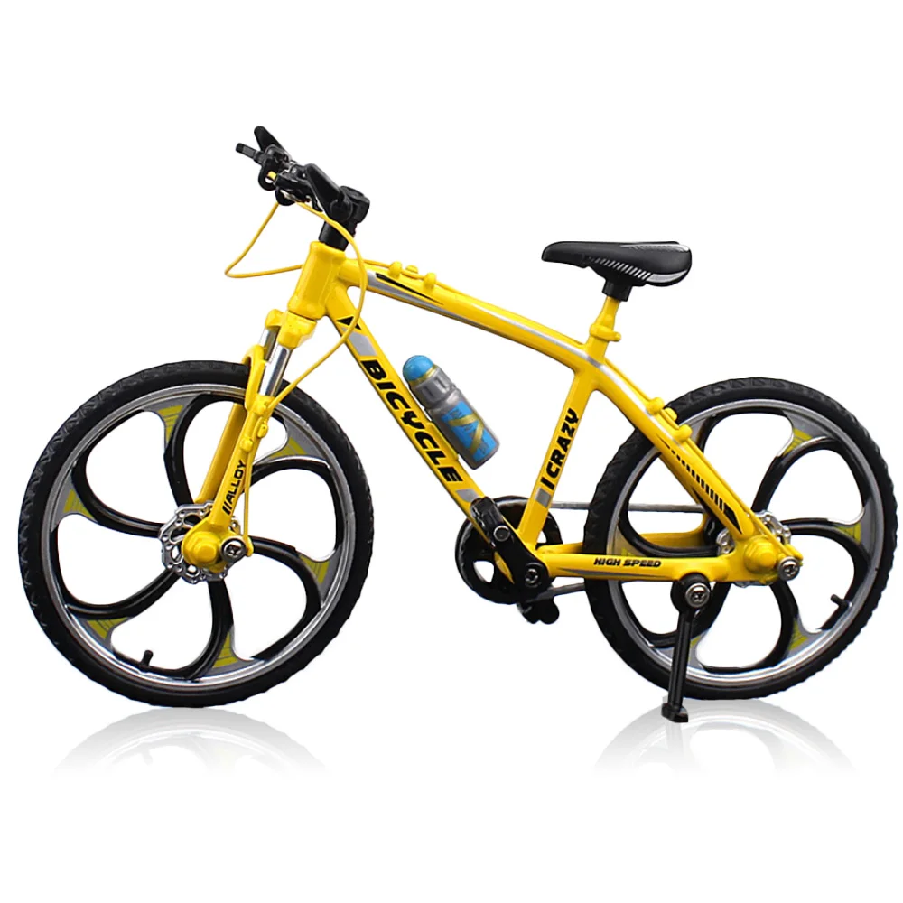 Road Cycling Yellow 4 типа 1:10 Металлический Игрушечный велосипед Finger модель велосипеда украшение дома сплав горный велосипед складной модель ребенка лучший подарок - Цвет: Road Cycling Yellow