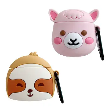 

Cute Pet Animal Protective Cover Silicone Case with Carabiner for Airpods 1/2