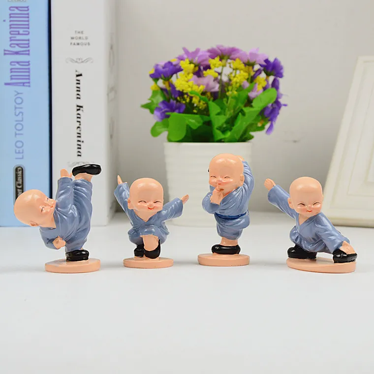 

Four Little Monk Shaolin Kung Fu Kid Four-piece Set Model Figure Home Car Decoration Wholesale/Gift