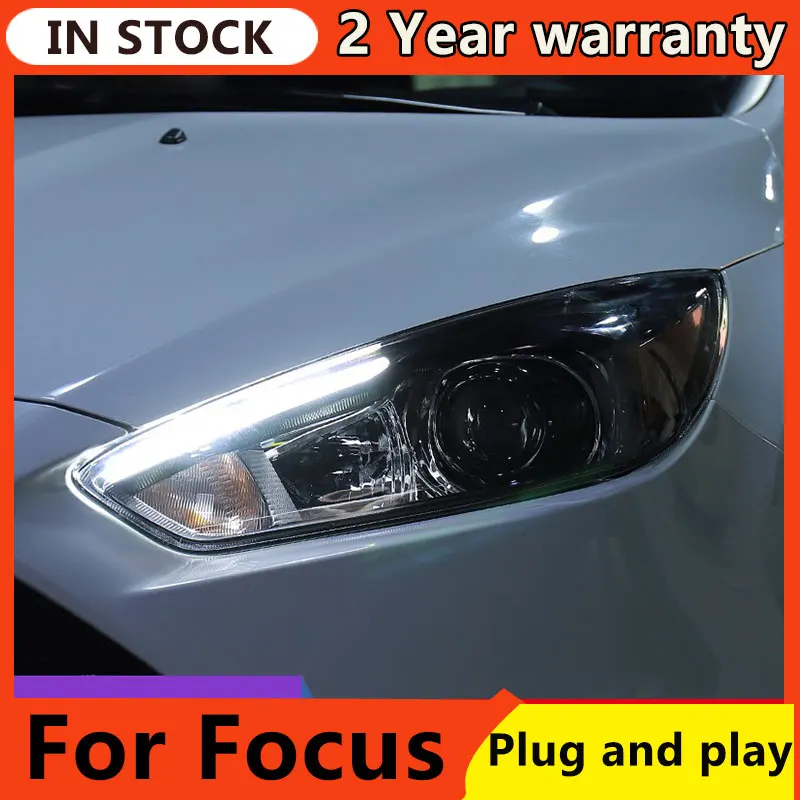 

Передние фары для автомобиля Ford Focus 2015-2017 ST Sytle DRL дневные ходовые огни передние фары светодиодные Биксеноновые лампы Противотуманные фары s автомобильные аксессуары