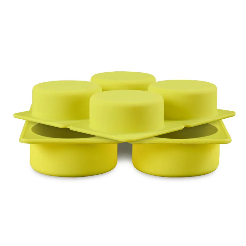 Четыре круглых круга 3d термостойкие силиконовые формы для выпечки и мыла ручной работы круглые формы для изготовления мыла безопасная Нетоксичная форма