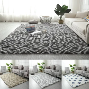 

Geometric Fluffy Rugs Anti-Skid Shaggy Area Rug Dining Room Large Floor Carpet Rugs Mat Home Bedroom