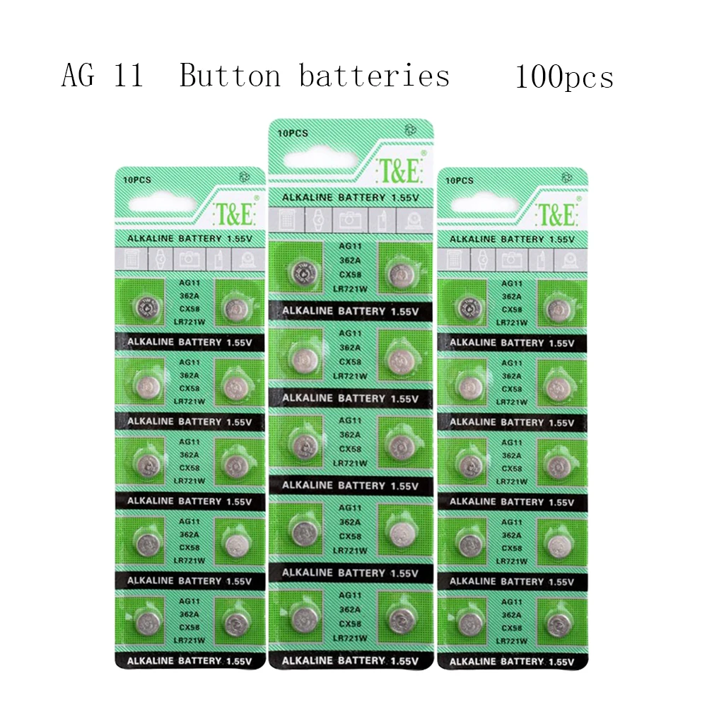 100Pcs/Pack AG11 20mAh AG 11 362 LR721 Button Batteries For Watch Toys