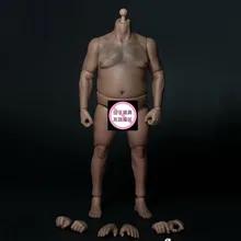 

In Stock AT018 1/6 Scale Fat Man Boy Body Figure Military Chest Fat Meat Head Sculpt White Beard for 1:6 Figure Body