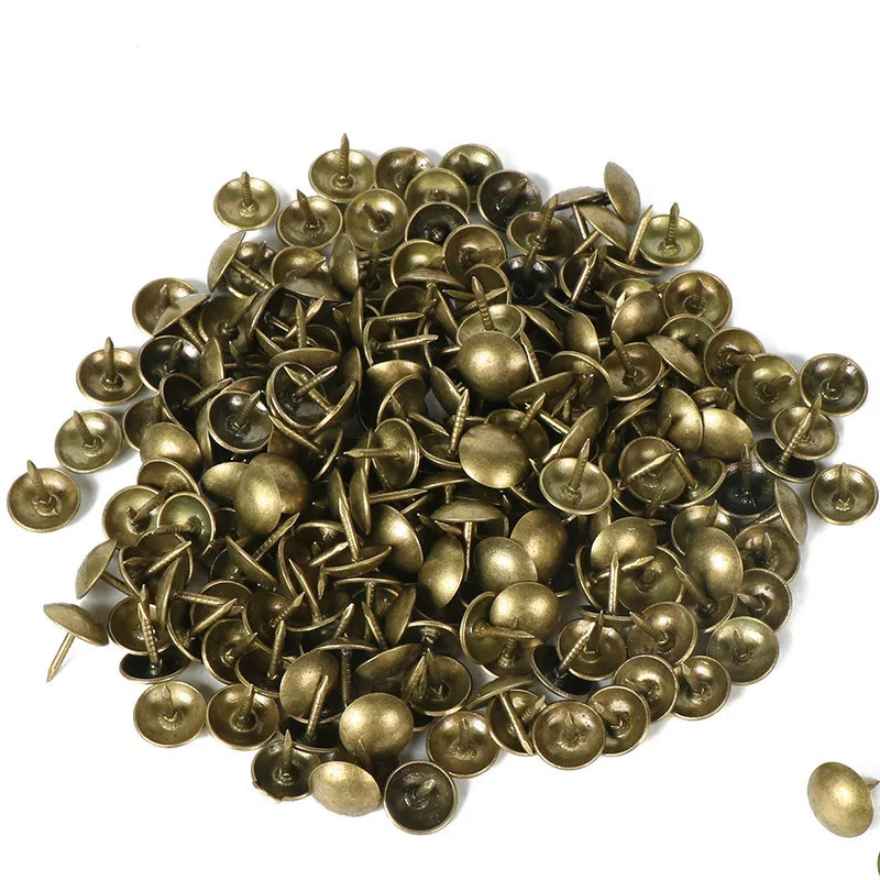 Antique Brass Bronze Upholstery Nail Jewelry Gift Wine Case Box Sofa Decorative Tack Stud Pushpin Doornail  100Pcs