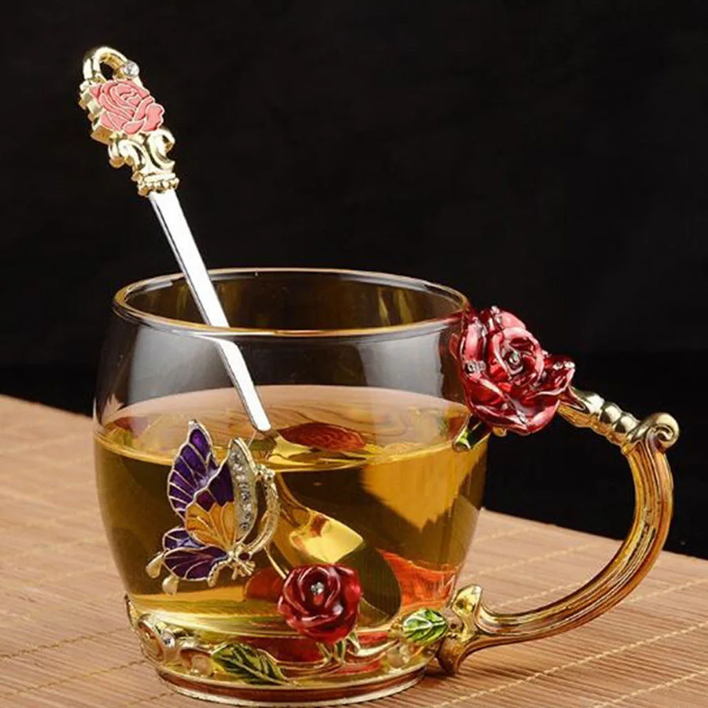 Высококачественная Хрустальная стеклянная чайная чашка термостойкая кофейная кружка, Офисная кружка, креативный подарок, эмалированная стеклянная домашняя Питьевая утварь# YL10