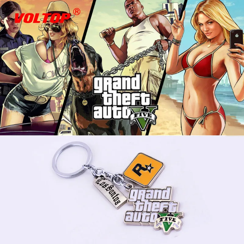

GTA5 Car Keychain Grand Theft Key Ring Auto Key Chain for Fans PS4 Xbox PC Rockstar Key Ring Holder 4.5cm