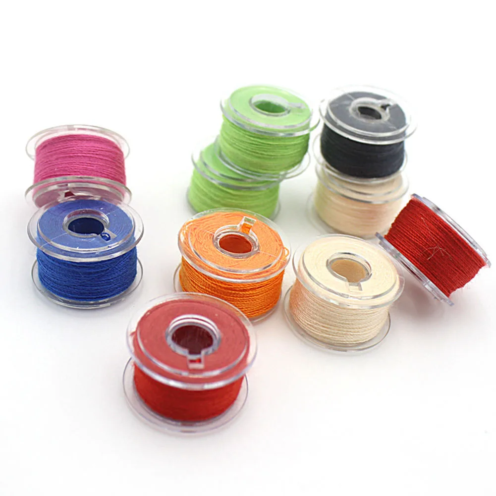 20pcs With Threads Gift Accessories Handwork Clear Home Travel Colorful Practical Standard Size Sewing Bobbin Set Portable