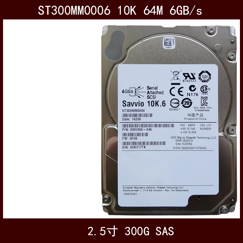

New Original HDD For Seagate 300GB 2.5" SAS 6 Gb/s 128MB 10000RPM For Internal HDD For Enterprise Class HDD For ST300MM0006