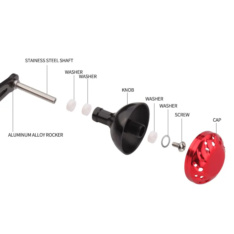 Kawa 1pc Fishing Reel Handle Fishing Single Rocker Aluminum Alloy Materails Length 93mm Hole Size 8*5/7*4mm Suit A / D / Sh Reel