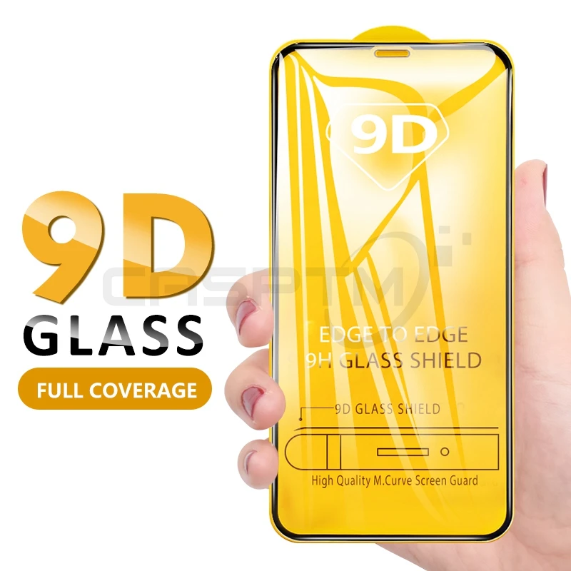 

9D Tempered Glass For iPhone X XR XS Max 6s 6 7 8 Plus Full Cover Protective Glass For iPhone 8 7 6 6s Screen Protector Film