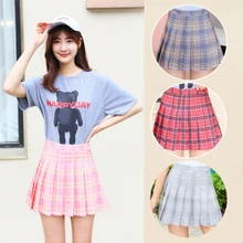 Короткая юбка для девочек платье для тенниса плиссированная юбка с высокой талией новая теннисная юбка для студентов Корейская клетчатая юбка Черлидинга колледжа ветра