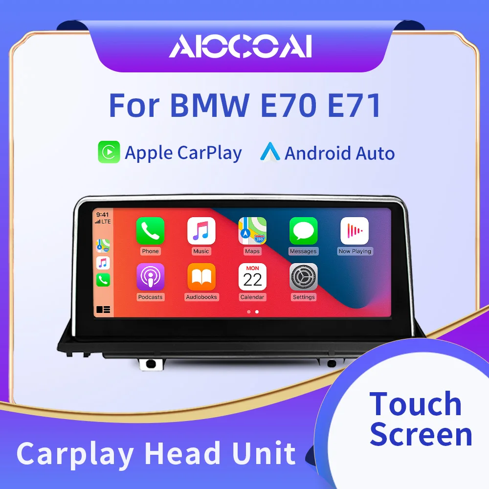 10 25 &quotБеспроводной автомобильный мультимедийный блок Apple CarPlay Android для BMW X5 X6 E70 E71