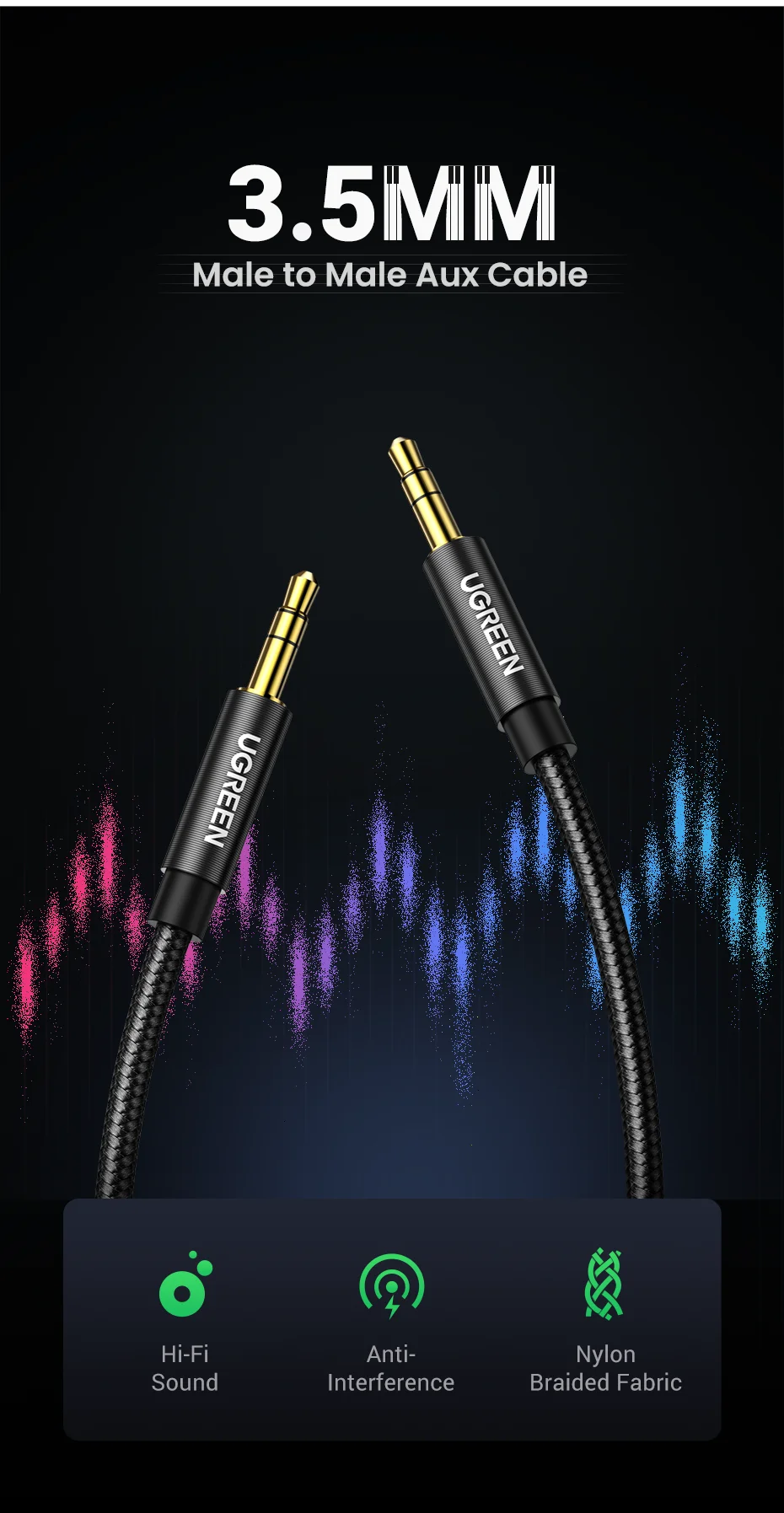 3.5mm AUX Cable | AstroSoar Jack Audio Cable for Speakers Headphones | astrosoar.com