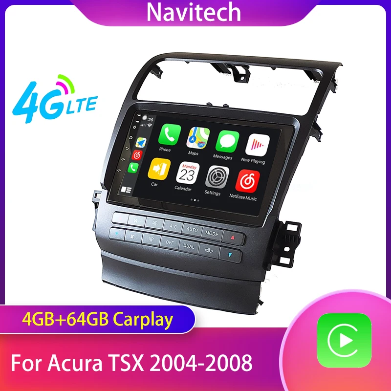 Android Car Radio Stereo For acura TSX 2004 2005 2006 2007 2008 GPS Navigation multimedia auto Carplay 5G WIFI climate control