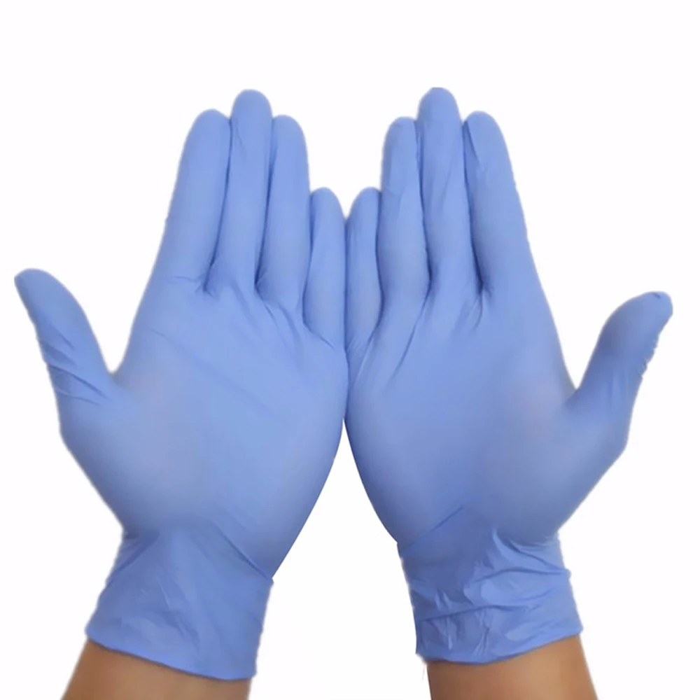 

100pcs Acid Alkali Extra Strong Free Nitrile Latex Disposable Gloves Electronics Food Laboratory For Left and Right Hand