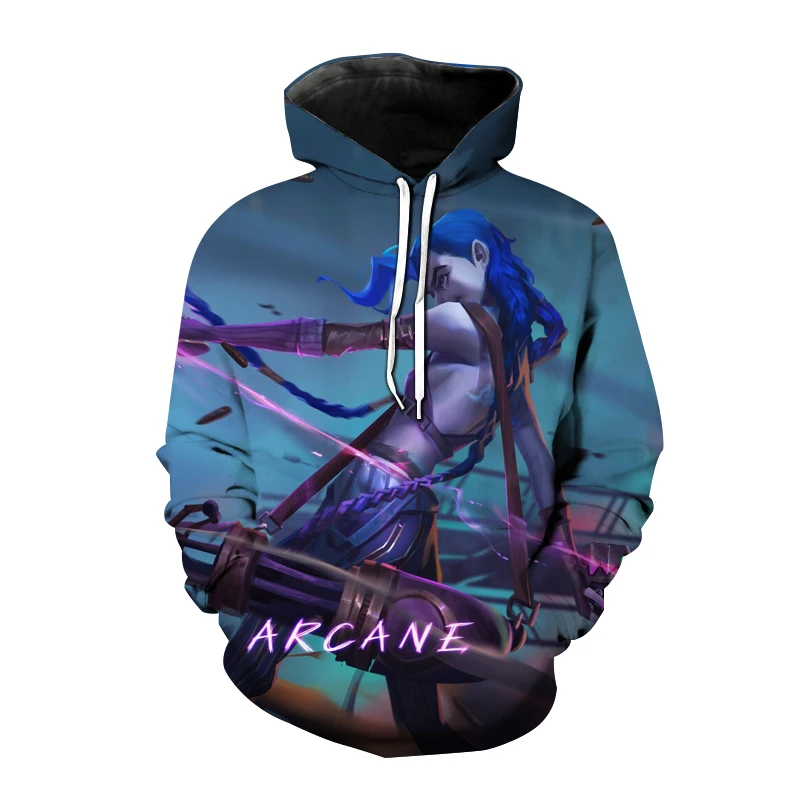 

Arcane Jinx LOL 3D Hoodies Anime Women Men Long Sleeve Fashion Sweatshirt Unisex Cosplay Oversized Boys Girls Hoodie Coat