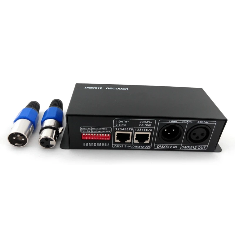 4CH DC12-24V RGBW DMX 512 декодер светодиодный контроллер, RGB светодиодный DMX512 декодер 4 канала x 8A для светодиодных лент светильник