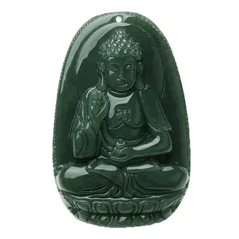 

LETSFUN Fine Jewelry 100% Pure Natural Jade Hand Carving Sakyamuni Bodhisattva Buddha Necklace Pendant Free Shipping