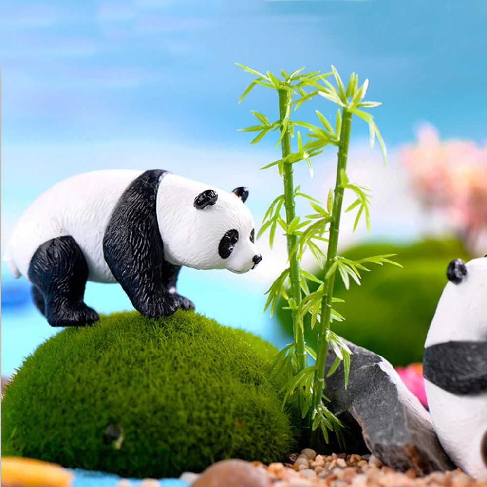 8 шт./компл. Смола Panda фигурки животных кукольный домик сказочные садовые аксессуары для Садовый горшок для суккулентов декора сада украшения