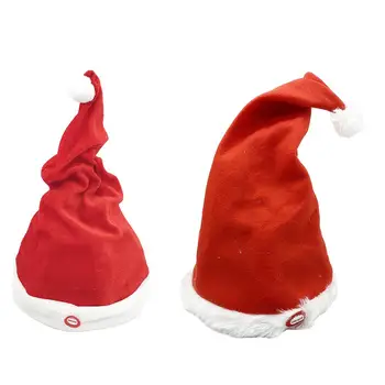 

Electric Music Christmas Hat Thick Ultra Soft Plush Cute Christmas Cap Santa Claus Fancy Dress Hat Suitable For Adults