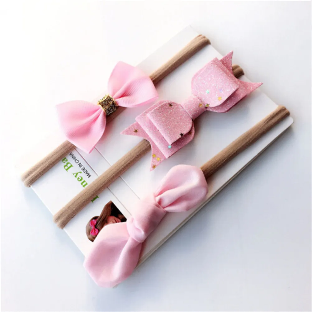 3 шт./лот; kawaii; Детская повязка на голову для маленьких девочек; повязка на голову с бантом и цветочным рисунком; аксессуары; головные уборы; Эластичный подарок для От 0 до 5 лет девочек