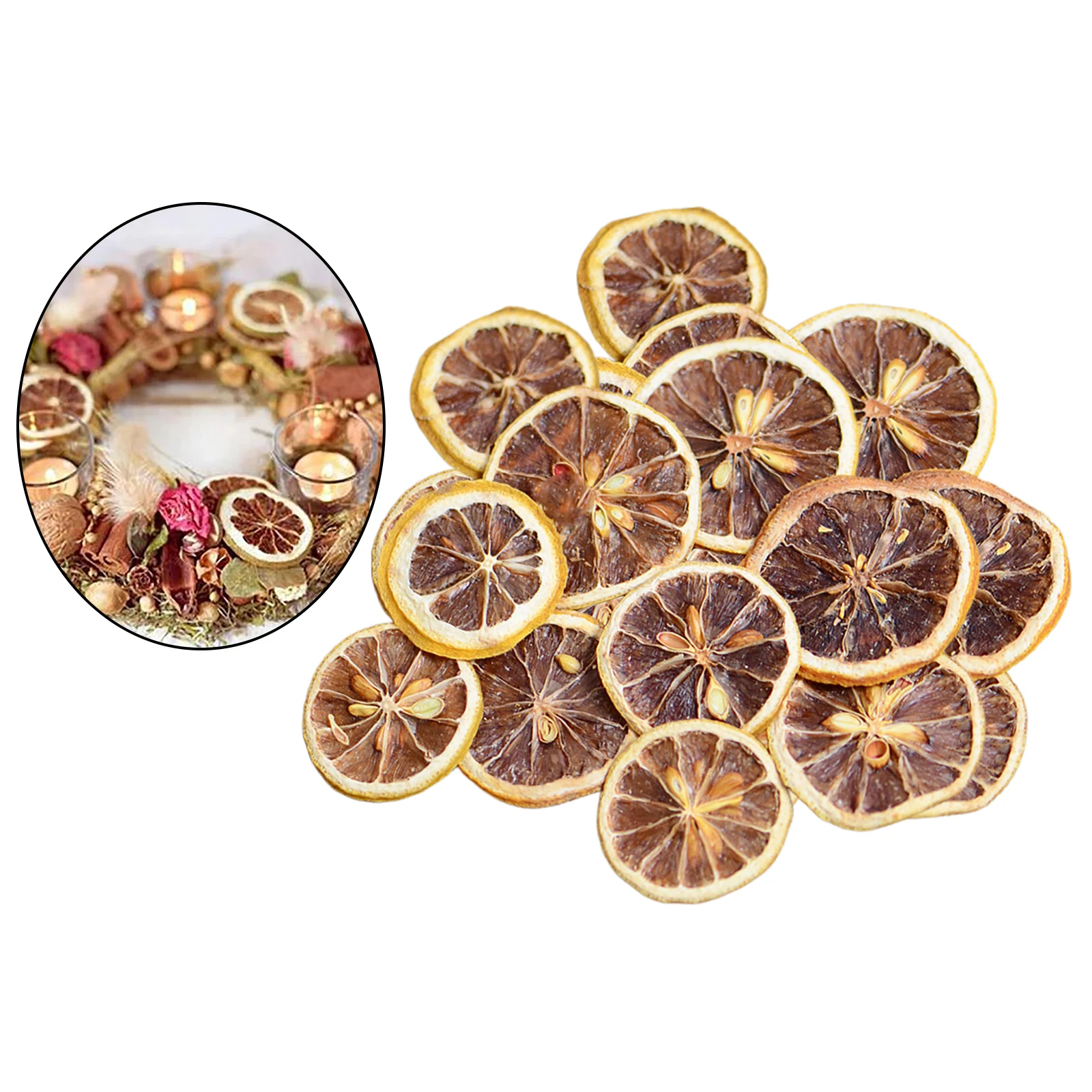Real Dried Lemon Slice Floral 30pcs for DIY Candle Epoxy Resin Crafts Tool dried lemon slice