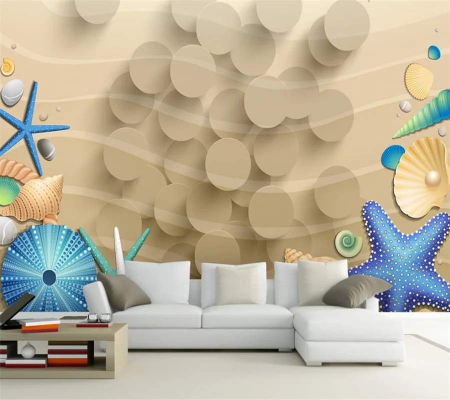 beibehang Custom wallpaper 3d murals summer beach landscape 3D living room sofa background wall decorative painting | Обустройство