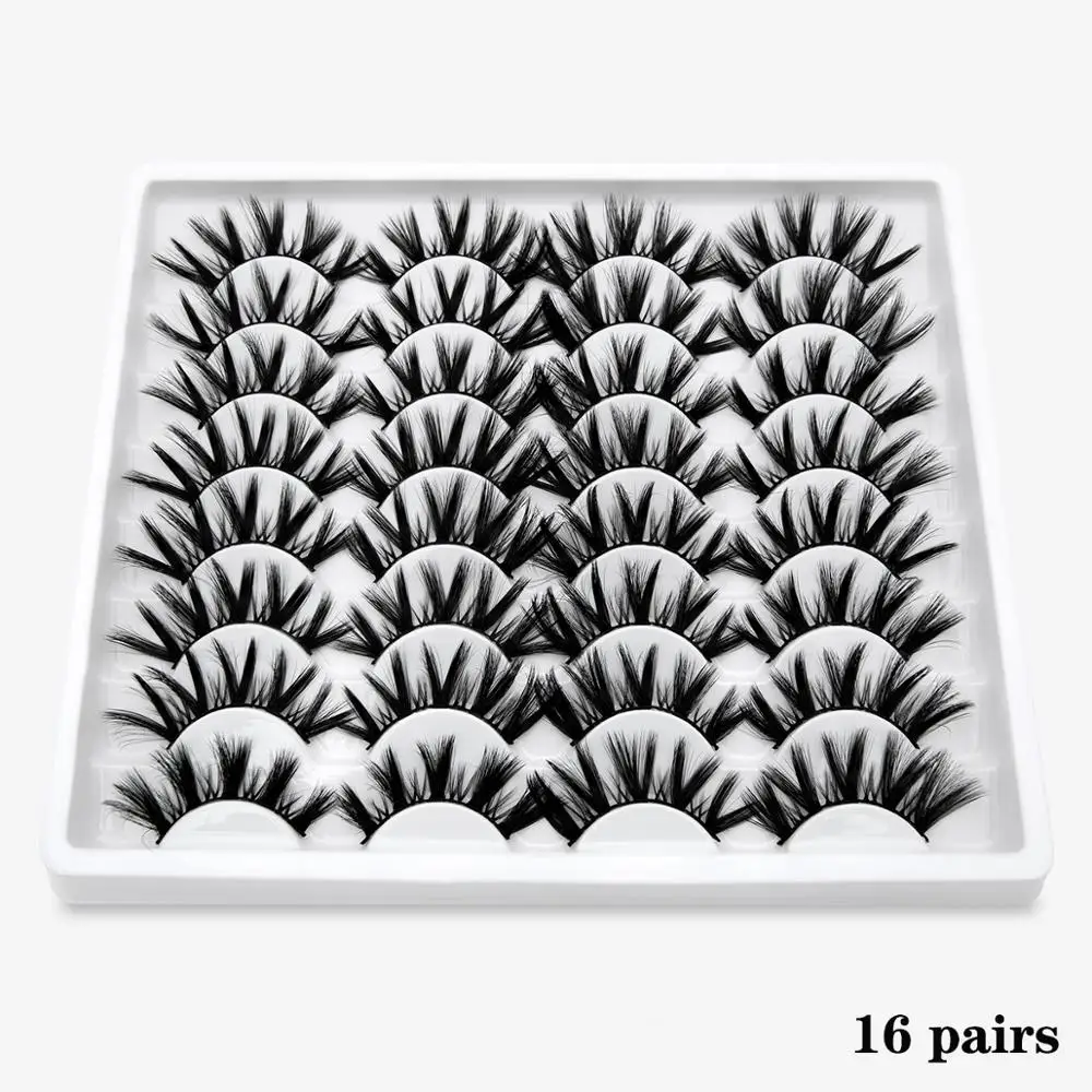 ISEEN 16 пар ресниц 3D норковые накладные ресницы естественные длинные объемные