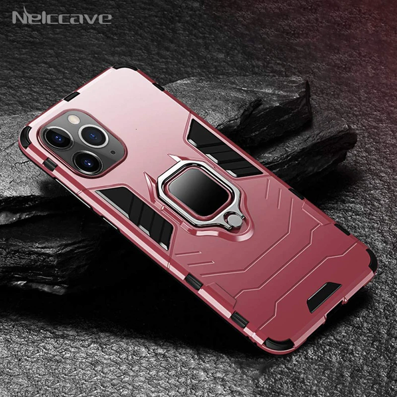 1000 Pieces Ring Holder Rugged Armor Case For Apple iPhone 11 Pro XS Max XR X 8 Plus 7 6 6S Cases Cover Fits Magnetic Car Mount |